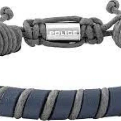 Produktbild von Police Herren Leder-Armband blau grau PJ26486BLN.02