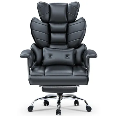 Produktbild von Bürostuhl Chefsessel Ergonomisch | Liegestuhl mit Fußstütze | höhenverstellbar & neigbar (90-135°) | Kunstleder | Max. 159 kg Tragkraft