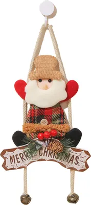 Produktbild von Weihnachtsdekoration zum Aufhängen, 3D-Türknauf, Weihnachtsmann, Schneemann, Elch, Bär, Weihnachtsmann, Wandkunst, Schild für Wohnzimmer, Schlafzimmer, Innendekoration