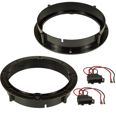 Produktbild von Lautsprecherringe Adapter + Kabel kompatibel mit VW Golf 6 7 Passat Polo Up Beetle Seat Arosa Mii Toledo Skoda Roomster City Go für 165mm DIN Lautsprecher