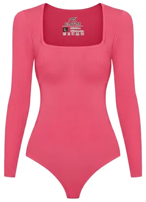 Productafbeelding van Damen sporttop met lange mouwen, ribbels, naadloos, roze, maat L