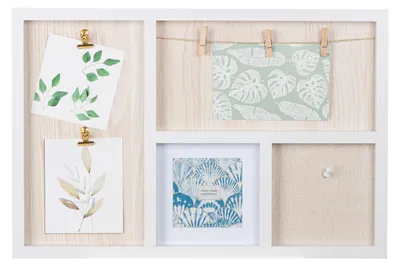 Image de Porte-photos/cartes, rectangulaire, "Imago", acrylique, MDF, blanc, couleur naturelle, lot de 3, L. 3 cm, l. 48 cm, H. 32 cm, référence : 53272, code EAN : 4063387532720