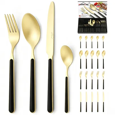 Produktbild von Besteck Set 6 Personen,24-tlg Edelstahl Besteckset,Cutlery Set mit Messer Gabel Löffel,Essbesteck für 6 Personen