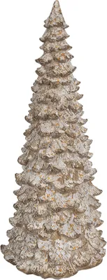 Produktbild von Clayre & Eef Dekorationsfigur Weihnachtsbaum Ø 13x30 cm Weiß Beige Kunststoff