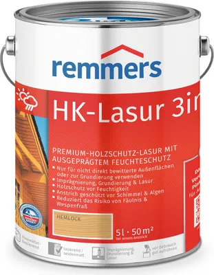 Zdjęcie produktu dla Remmers HK-Lasur 3w1 hemlock (RC-120) 5 l, bejca zewnętrzna do drewna
