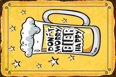 Produktbild von vianmo Blechschild 18x12 cm Don’t worry Bier happy