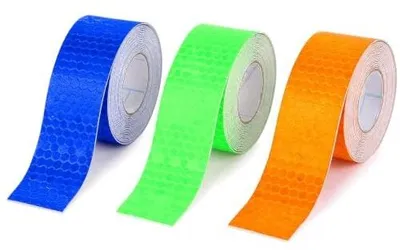 Zdjęcie produktu dla Taśma odblaskowa samoprzylepna do roweru przyczepy 15 m zestaw 3