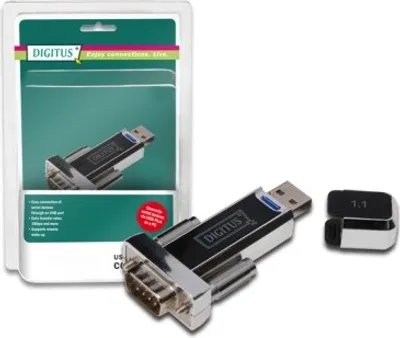 Produktbild von Digitus USB 1.1 Serial Adapter, USB, USB 1.1, PL-2303HX, Schwarz, USB, 1 Mbit/s