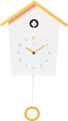 Produktbild von Cuco Clock Kuckucksuhr LANDHAUS 46,5 × 27 × 7,8cm, Pendeluhr Wanduhr, Moderne Schwarzwalduhr, Pendeluhr mit Nachtruhefunktion, Vogelgezwitscher, Vogelstimme