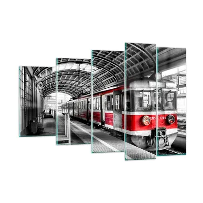 Produktbild von Bilder auf glas - Bahn Bahnhof Zug Transport - 150x100cm - Glasbilder - Wandbilder - Kunstdruck - zum Aufhängen bereit - Wanddekoration aus Glas - Glas Bilder - Wandbild auf Glas - GEG150x100-2558