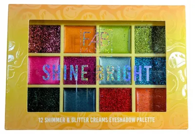 Image de Palette de 12 ombres à paupières crème pailletées Fab Factory