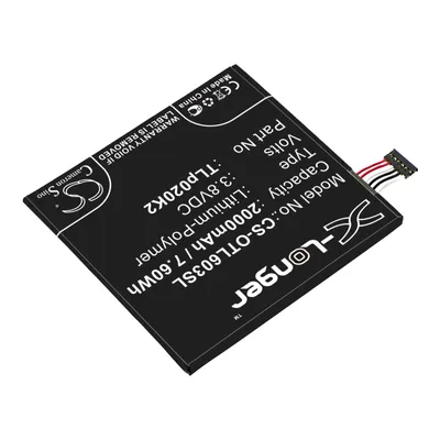 Produktbild von TECHTEK Akku Kompatibel mit [Alcatel] 6039S-2AALUS7, One Touch Idol 3 4.7, OT-6039, OT-6039H, OT-6039J, OT-6039K, OT-6039S, OT-6039Y Ersetzt C2000023