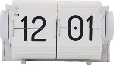 Zdjęcie produktu dla Flip Desk Clock USB Nowoczesny mechaniczny budzik z funkcją przypomnienia do salonu i biura, biały