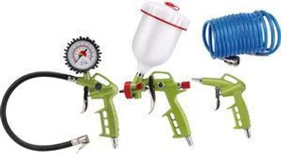 Zdjęcie produktu dla EXTOL 99303 Pistolet do przedmuchiwania, pistolet z manometrem, pistolet natryskowy, wąż spiralny 4m