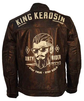 Produktbild von King Kerosin Biker Lederjacke - Dirty Rider Braun M