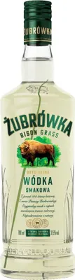 A bottle of Zubrowka Bison Grass Flavoured Vodka.
