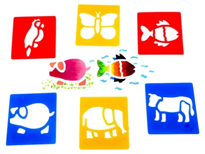 Produktbild von Malschablone mit verschiedenen Tiermotiven für kreative Bastelprojekte
