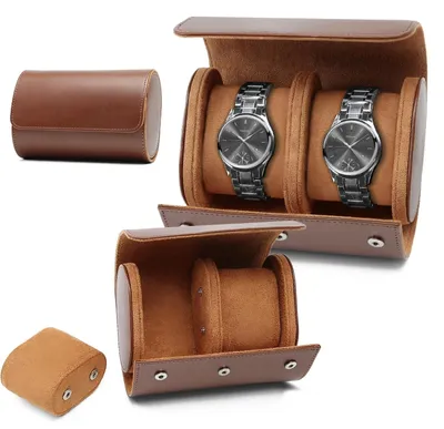 Productafbeelding van Compacte horlogebox van Polyurethanleer voor 2 horloges