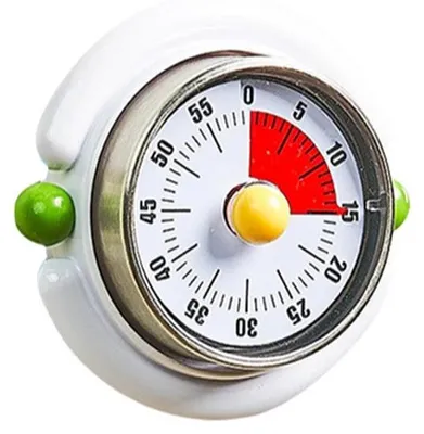 Productafbeelding van INF Mechanische Keukentimer — Luide 60-minuten Opwindtimer met Precisie Visuele Wijzerplaat Wit