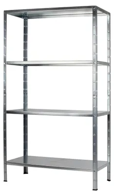 Produktbild von Steckregal mit 4 PowerMAX Fachböden, 50 kg Tragkraft, 137x75x30 cm (HxBxT), verzinkt