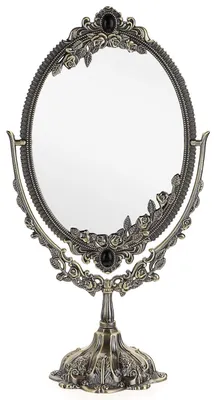 Image de Miroir de maquillage ovale antique sur pied