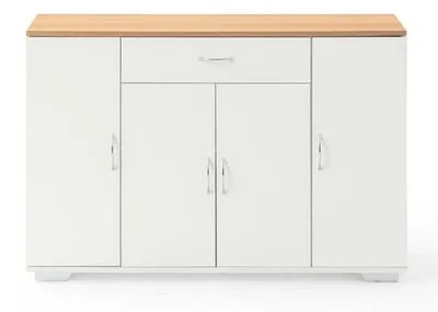 Produktbild von Kommode mit 1 Schublade & 4 Türen 110x70x30 cm Weiß Holzdekor