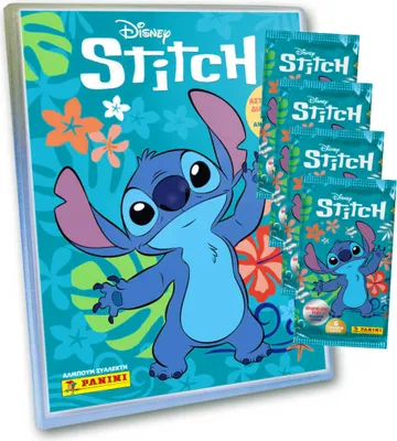 Produktbild von Stitch Karten - (2025) Stitch Trading Cards Sammelkarten - 1 Mappe + 4 Booster