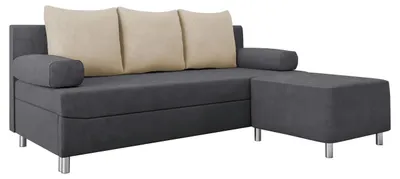 Produktbild von MIRJAN24 Schlafsofa Dover mit Bettkasten und Schlaffunktion, Bettsofa, Couch vom Hersteller (Sofa mit Polsterhocker, Farbe: Alova 36 + Alova 07)