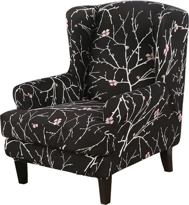 Produktbild von Elasthan Club Stuhl Schonbezug, rutschfeste Sofa Schonbezug Stretch Badewanne Stuhlbezüge Elastic Bottom Wohnzimmer Hotel Cafe Sesselbezüge - Schwarz & Weiß / Handbemalt