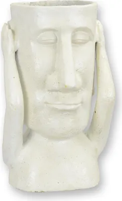 Produktbild von Ein Moai-Blumenkübel aus Gusseisen Replikat Retro Design Dekoration