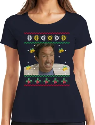 Produktbild von Santa - Ugly Christmas Sweater Weihnachten Damen T-Shirt, Navy, XL