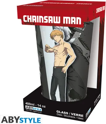 Produktbild von Chainsaw Man Large Glass 400ml Trio Box