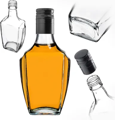 Immagine prodotto di Bottiglie in vetro KADAX 250ml con tappo a vite, 10 pezzi, bottiglie vuote da riempire, bottiglie per liquori, bottiglie per succhi, nero
