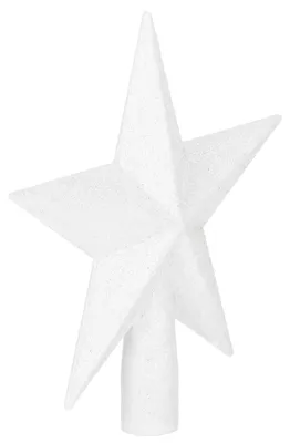 Productafbeelding van Kerstboom Piek | Glitter | Ster | 15 cm | Wit