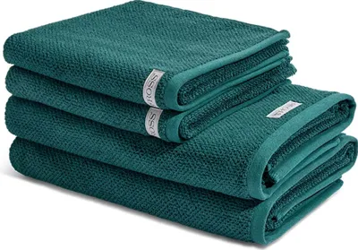 Produktbild von Ross Selection 2 X Handtuch 2 X Duschtuch im Set Frottee aus Bio Baumwolle 540 g/m², Weich saugstark und schnell trocknend, Gewebte Bordüre in vielen Farben