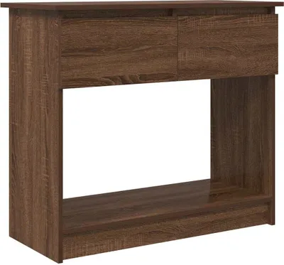 Productafbeelding van vidaXL Console tafel met lades, bruin, eikenlook, 85,5 x 38,5 x 74,5 cm