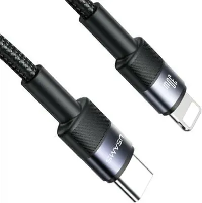 Image de Usams Kabel Usb-C Na Lightning 30W 1,2M Czarny/Black Sj729Usbsg01 (Us-Sj729) (Tuba)