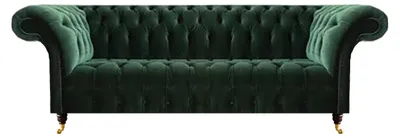 Obrázok produktu pre Chesterfield Štýlový zelený gauč Sedací nábytok do obývačky Čalúnené pohovky