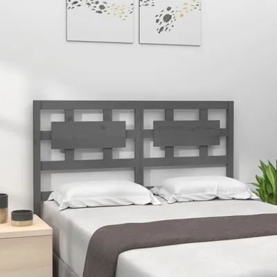 Produktbild von vidaXL Kopfteil Grau 205,5x4x100 cm Massivholz Kiefer - Kopfteil - Kopfteile - Bettkopfteil - Holzkopfteil
