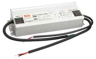 Produktbild von MEANWELL HLG-320H-48B, AC-DC LED-Installationsnetzteil, Metallgehäuse, IP67 321W 48V 6,7A CV+CC dimmbar