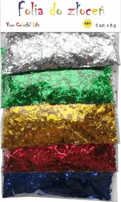 Produktbild von Vergoldungsfolienflocken Mix 5 Farben x 8g