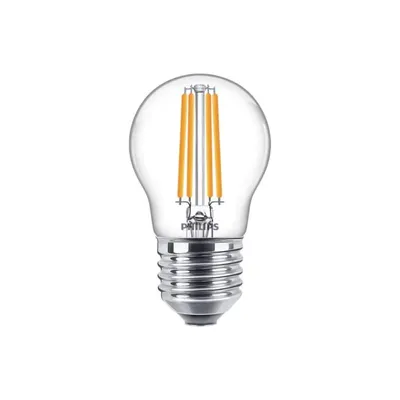 Produktbild von Philips Filament-Kerzenlampe, P45 E27, transparent, 60 W, 6,5 W, 60 W, E27, 806 lm, 15000 h, Warmweiß