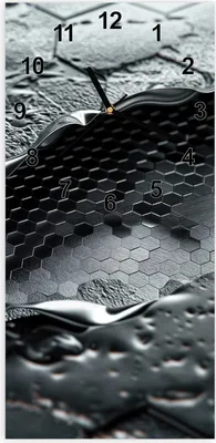 Produktbild von Wanduhr aus Glas mit Motiv Hexagon Muster- 30 x 60 cm - inkl. Aufhängesystem
