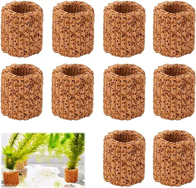 Productafbeelding van Waterplant Ringen - Keramische Planten - Aquarium Inrichting - Nitrificerende Bacteriën - 10 Stuks - Bruin