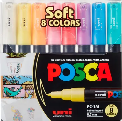 Produktbild von POSCA Marker UNI PC-1MC 8er Set Pastell