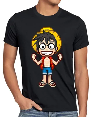 Produktbild von style3 Pixel Luffy Herren T-Shirt strohhut pirat one