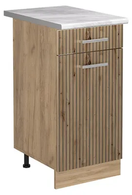 Immagine prodotto di Mobiletto base cucina Vicco R-Line Rovere artigianale/Rovere dorato 40 cm piano di lavoro Marmo, Model 61145