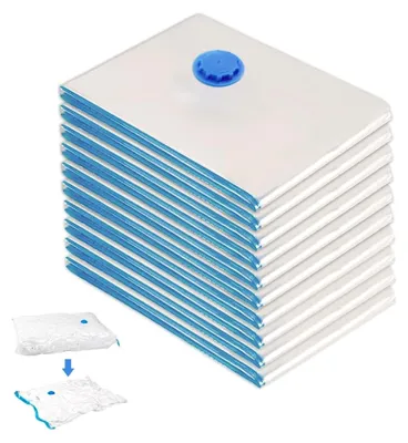 Produktbild von 10 Vakuumbeutel für Kleidung 30 x 40 cm, Vakuumsäcke für Staubsauger, Vakuumierbeutel für Bettdecken, Aufbewahrungsbeutel für Kleidung, wiederverwendbare Vakuumversiegelte Beutel