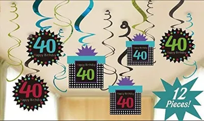 Immagine prodotto di Decorazioni per feste per il 40° compleanno (set da 12)