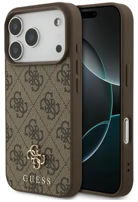 Produktbild von Handyhülle für iPhone 18 Pro Max / 17 Pro Max, Guess 4G Small Classic Logo mit MagSafe, Braun